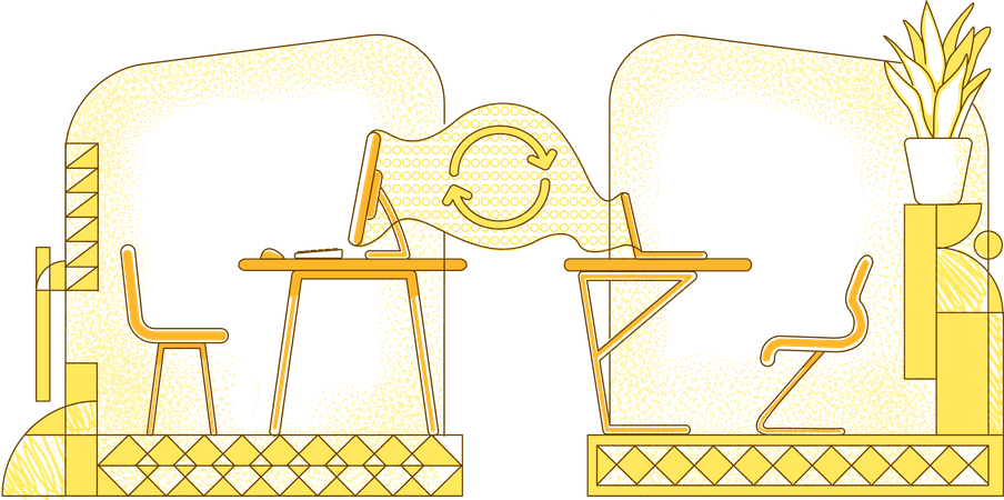 Remote workplace  Illustration