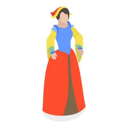 Renaissance Time Woman  Illustration