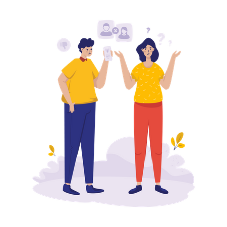 Rencontres en ligne incompatibles  Illustration