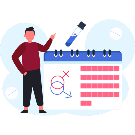 Rendez-vous de contrôle de fécondation pour garçon  Illustration