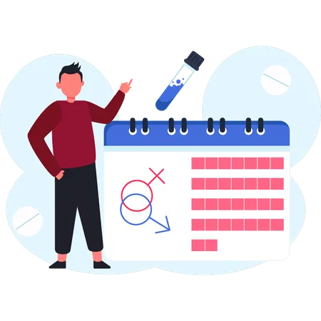Rendez-vous de contrôle de fécondation pour garçon  Illustration