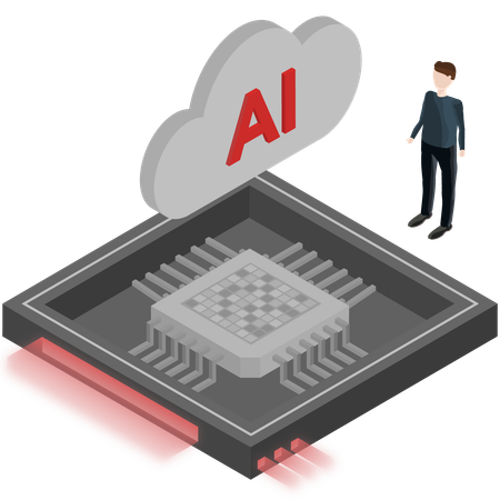 Rendimiento del chip de inteligencia artificial  Ilustración