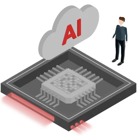 Rendimiento del chip de inteligencia artificial  Ilustración