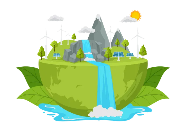 World Environment Day Illustration With Green Tree And Animals In Forest For Save The Planet Or Taking Care Of The Earth In Hand Drawn Templates Illustration