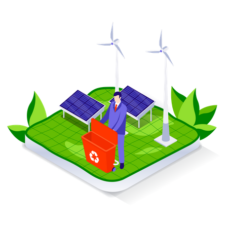 Renewable energy production Illustration