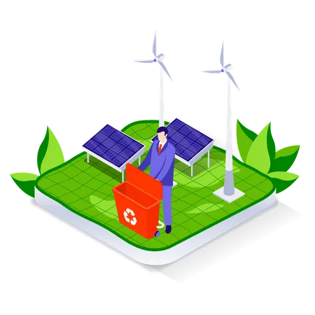 Renewable energy production Illustration