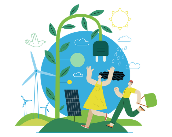 Renewable energy Production Illustration