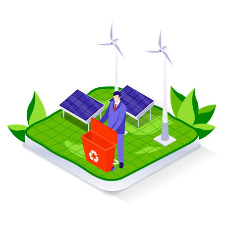 Renewable energy production  Illustration