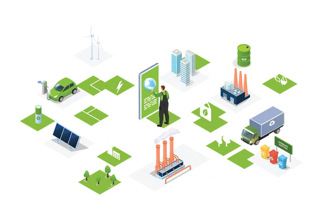 Renewable Energy Production  Illustration