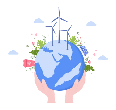 Renewable energy production  Illustration