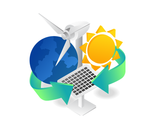 Renewable energy production  Illustration