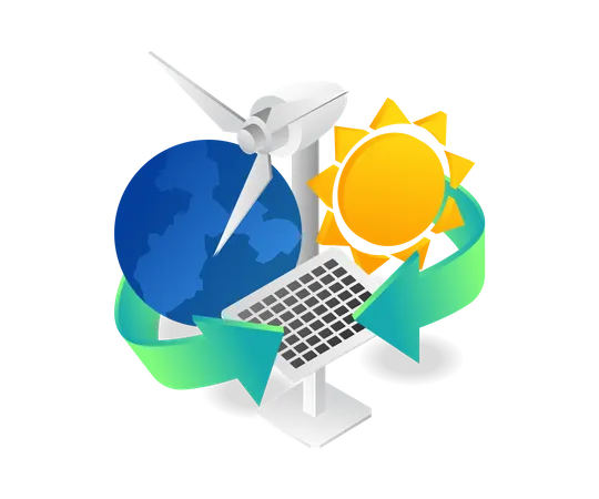 Renewable energy production  Illustration