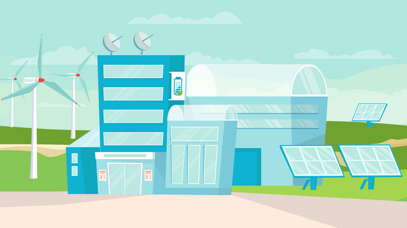 Renewable energy production  イラスト