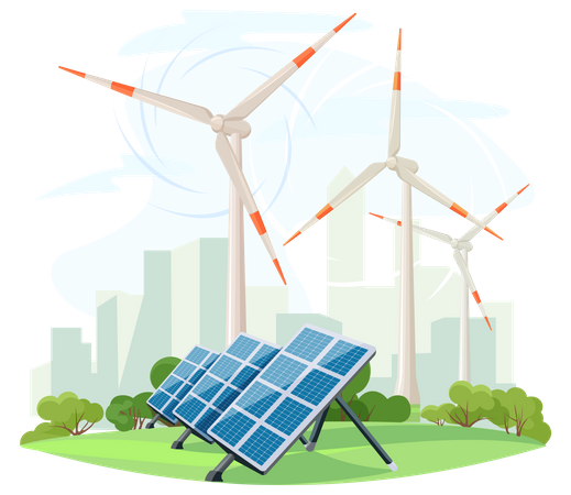 Renewable Energy sources Illustration