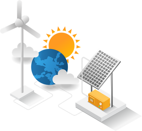 Renewable energy sources  Illustration