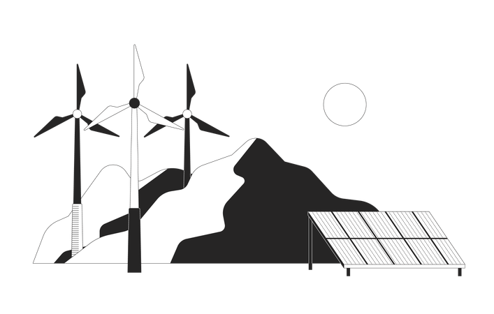 Renewable energy technologies  Illustration