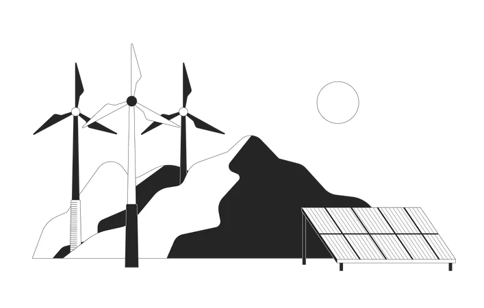 Renewable energy technologies  Illustration