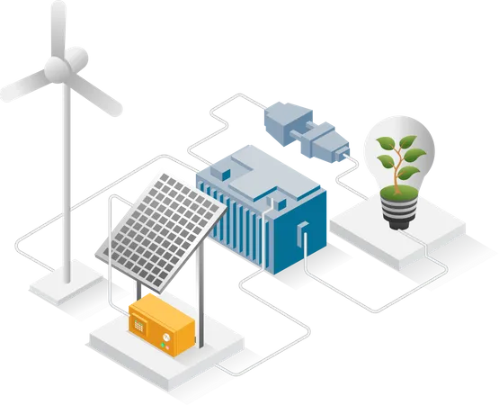 Renewable sources of electricity  Illustration