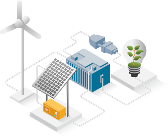 Renewable sources of electricity  Illustration