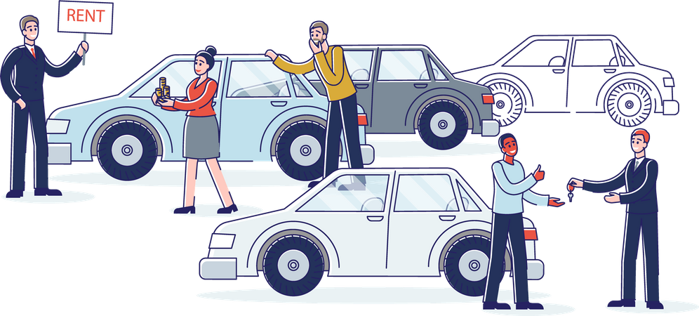 Rent a car service  Illustration