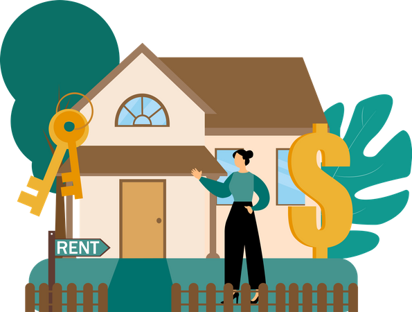 Rent For Real Estate  Illustration