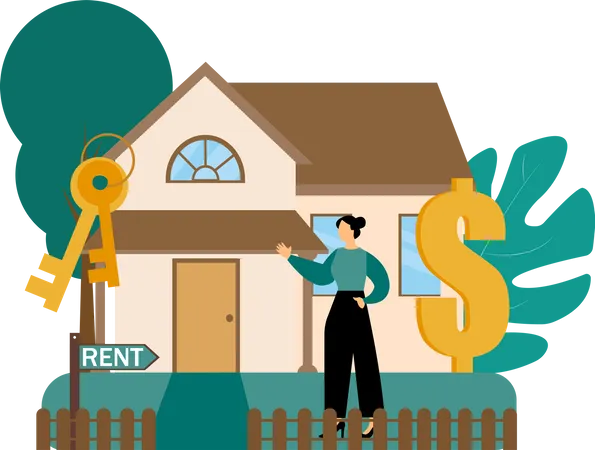 Rent For Real Estate  Illustration