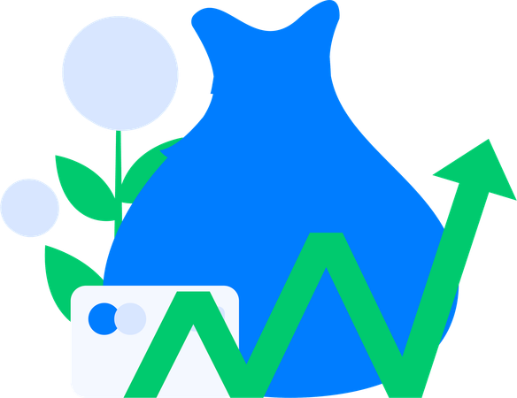 Retorno de inversión rentable  Ilustración