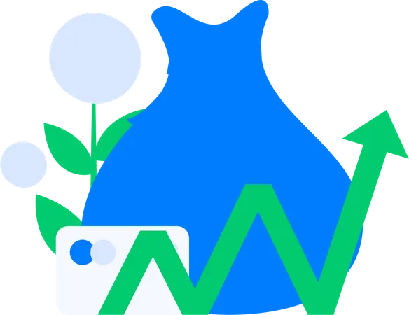 Retorno de inversión rentable  Ilustración