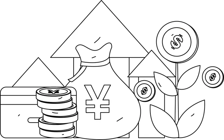 Retorno de inversión rentable  Ilustración