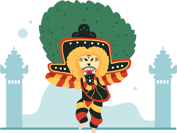 Reog traditional art from indonesia  イラスト
