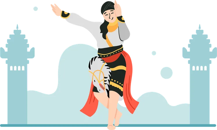 Indonesian Traditional Dance Illustration For Your Needs Illustration