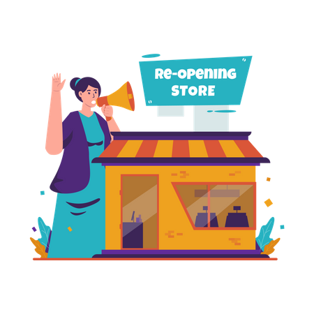 Reopen store  Illustration