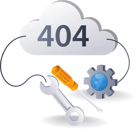Repair error code 404 technology system  Illustration