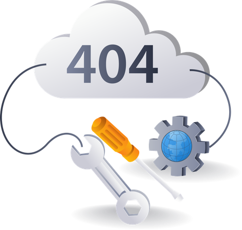 Repair error code 404 technology system  Illustration