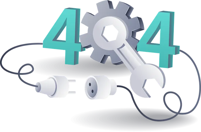 Repair process for error code 404 in internet technology  Illustration