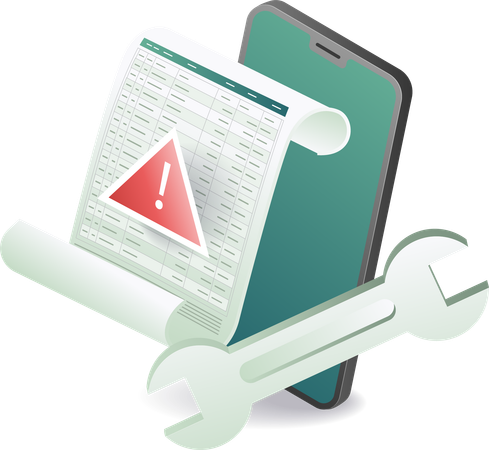 Repair smartphone data warning details  Illustration