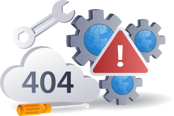 Repair system error 404  イラスト