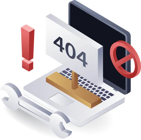 Repair warning error 404  Illustration