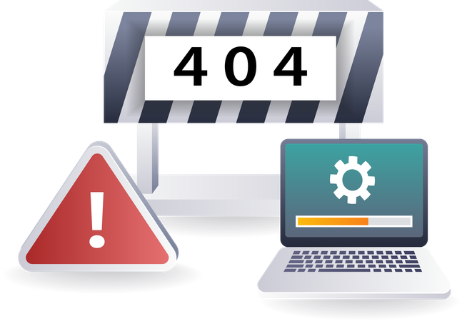 エラー 404 の修復の実用的な解決策  イラスト