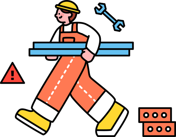 Repairman goes on site  Illustration