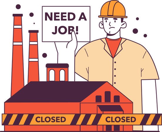 Repairman needs new job at construction site  Illustration