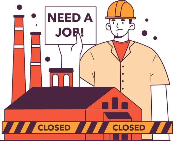 Repairman needs new job at construction site  Illustration