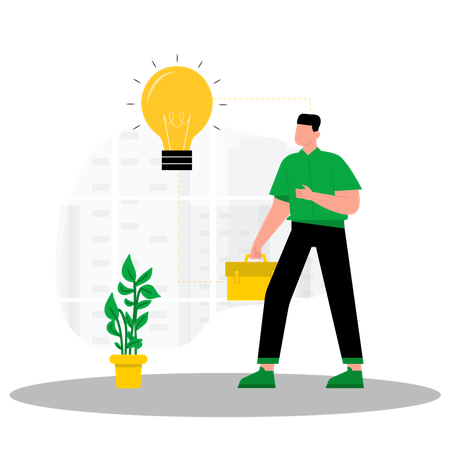 Repairman with idea  Illustration