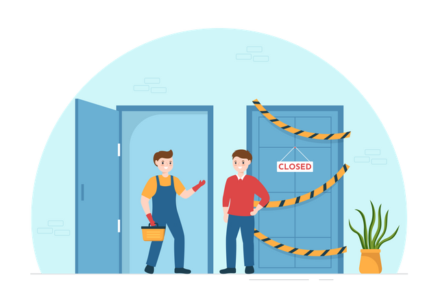 Repairman working at site  Illustration