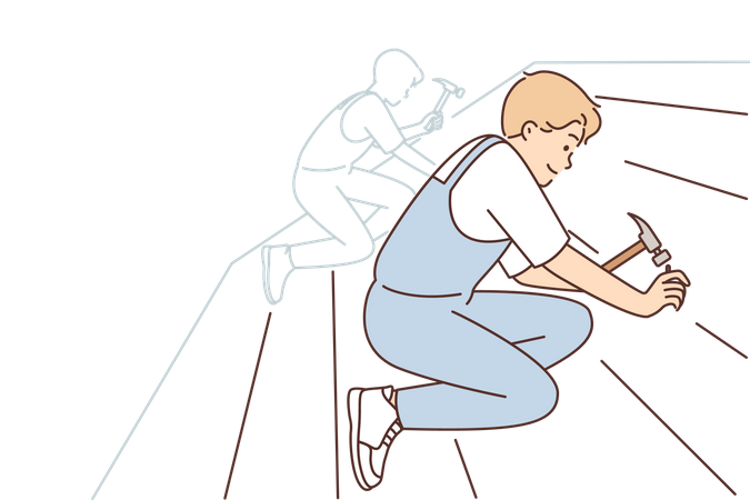 Repairman working  Illustration