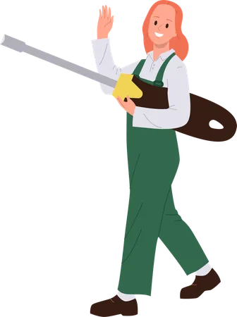 Repairwoman holding screwdriver  Illustration
