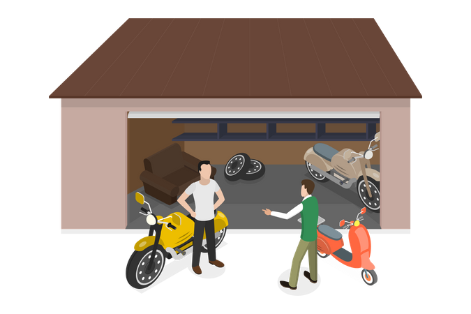 Reparación y mantenimiento de motocicletas  Ilustración