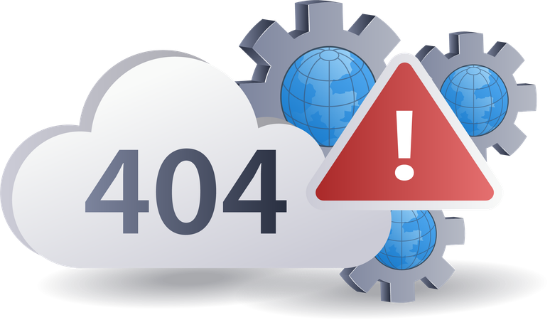 Reparar el error 404 del sistema en la nube  Illustration