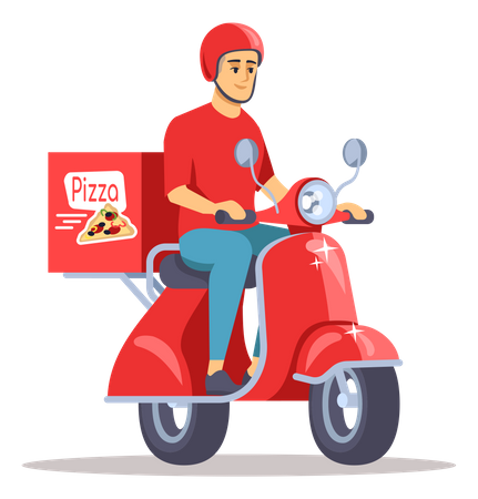 Repartidor de pizzas  Ilustración