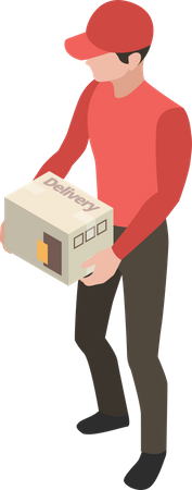 Repartidor entregando paquete  Ilustración